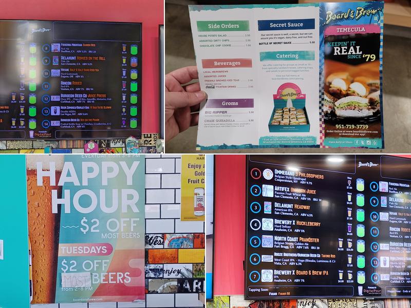 Board and Brew - Temecula Menu