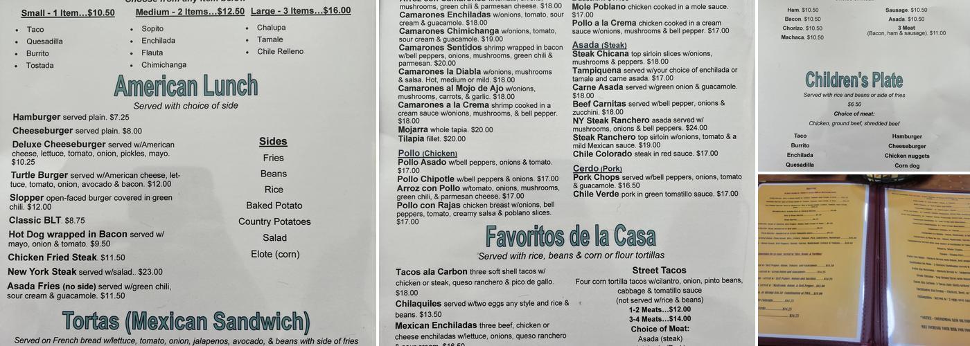Los Compas Mexican Restaurant Menu