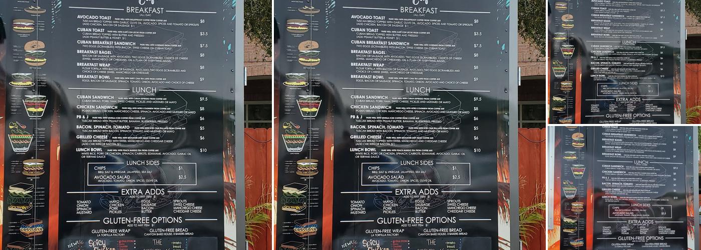 Rive Cafe Menu
