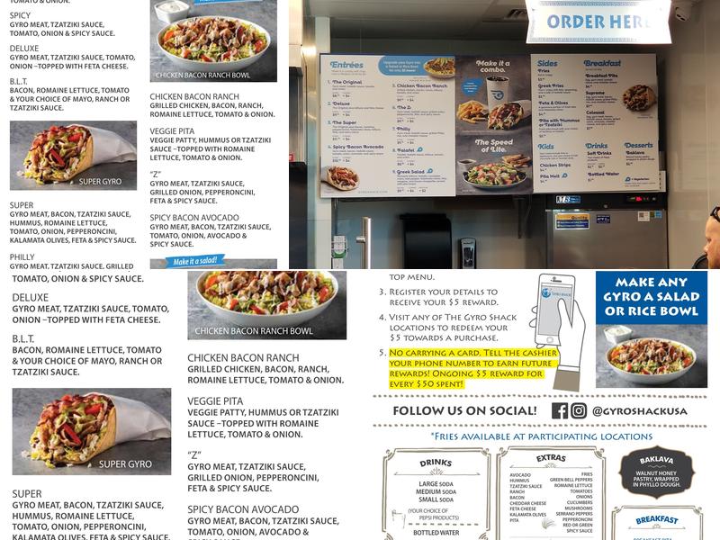 Gyro Shack Menu