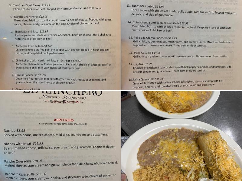 El Ranchero Menu