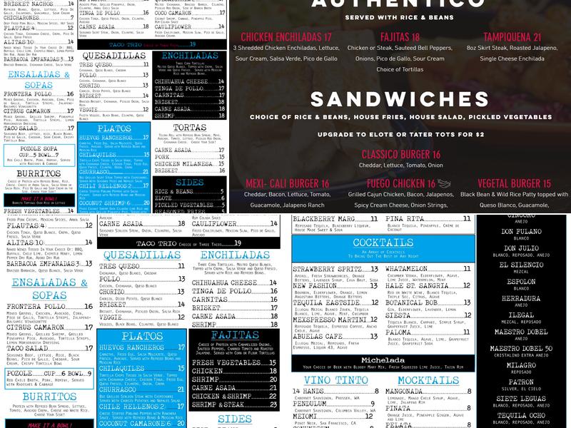 Hale Street Cantina Menu