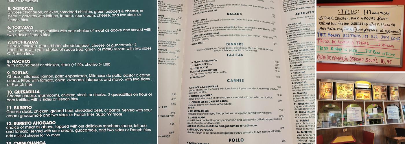 Restaurant Tarascos Menu