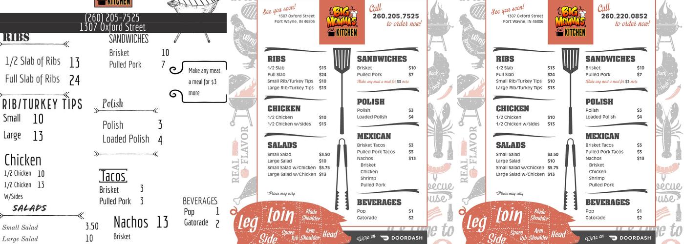 Big Momma's Kitchen Menu