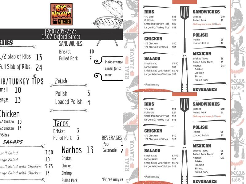 Big Momma's Kitchen Menu