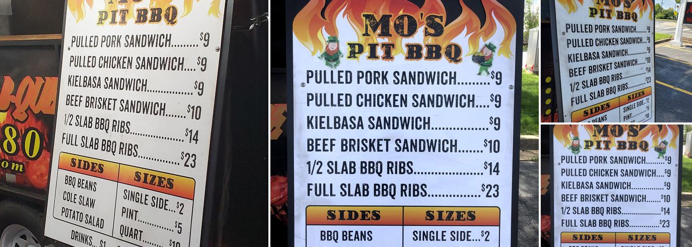 MO'S Pit Barbeque Menu
