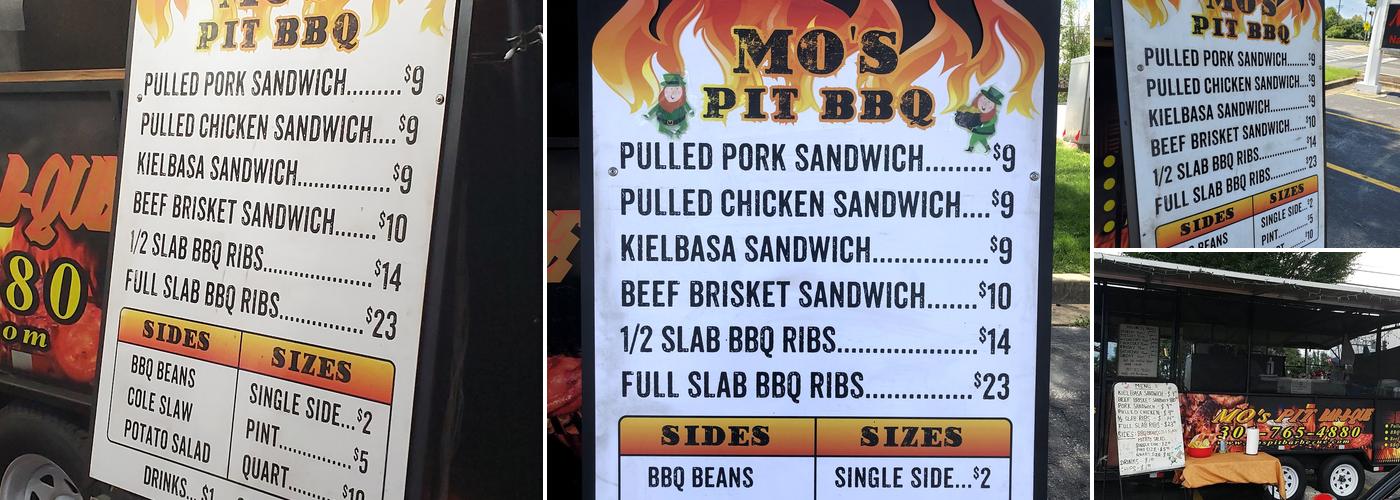 MO'S Pit Barbeque Menu