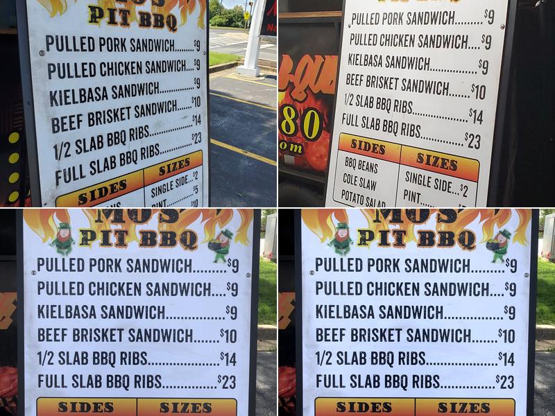 MO'S Pit Barbeque Menu