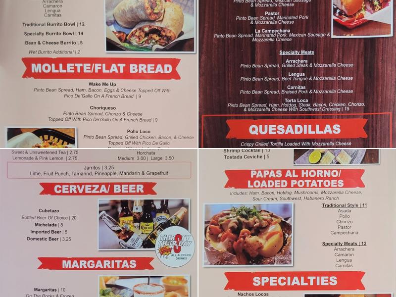 Picante Mexican Grill Menu