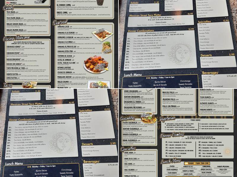 El Dorado Mexican Restaurant and Grill Menu