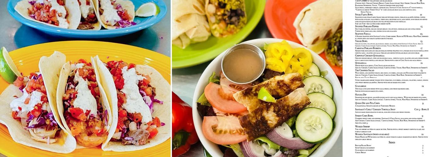Santiago's Tacos and Margaritas Menu