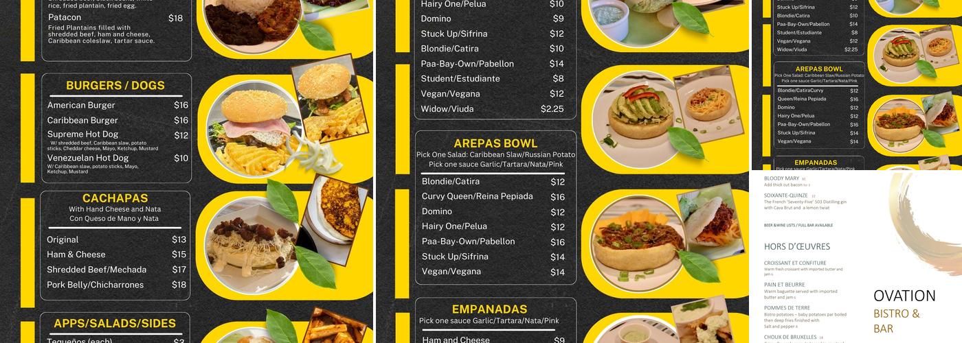 Ovation Bistro & Bar Menu