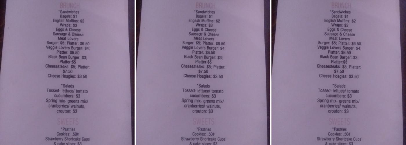 Brown Suga' Shack Menu