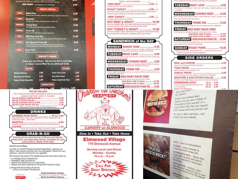 Charlie The Butcher's Carvery Menu