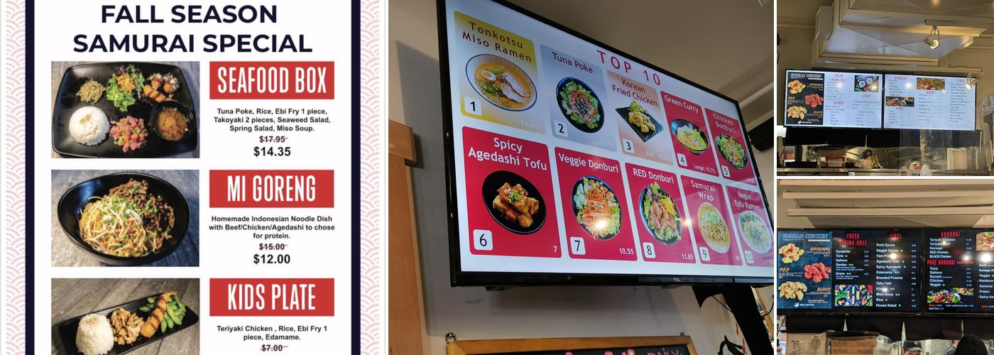 Samurai Bowl Whistler Menu