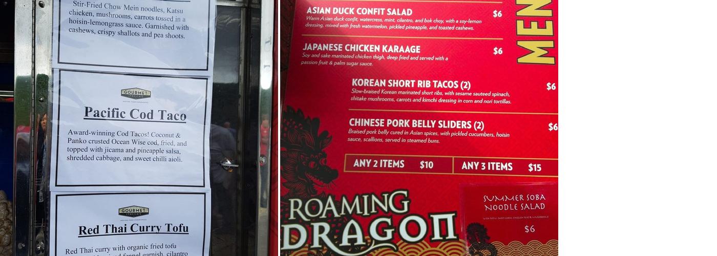 Roaming Dragon Menu