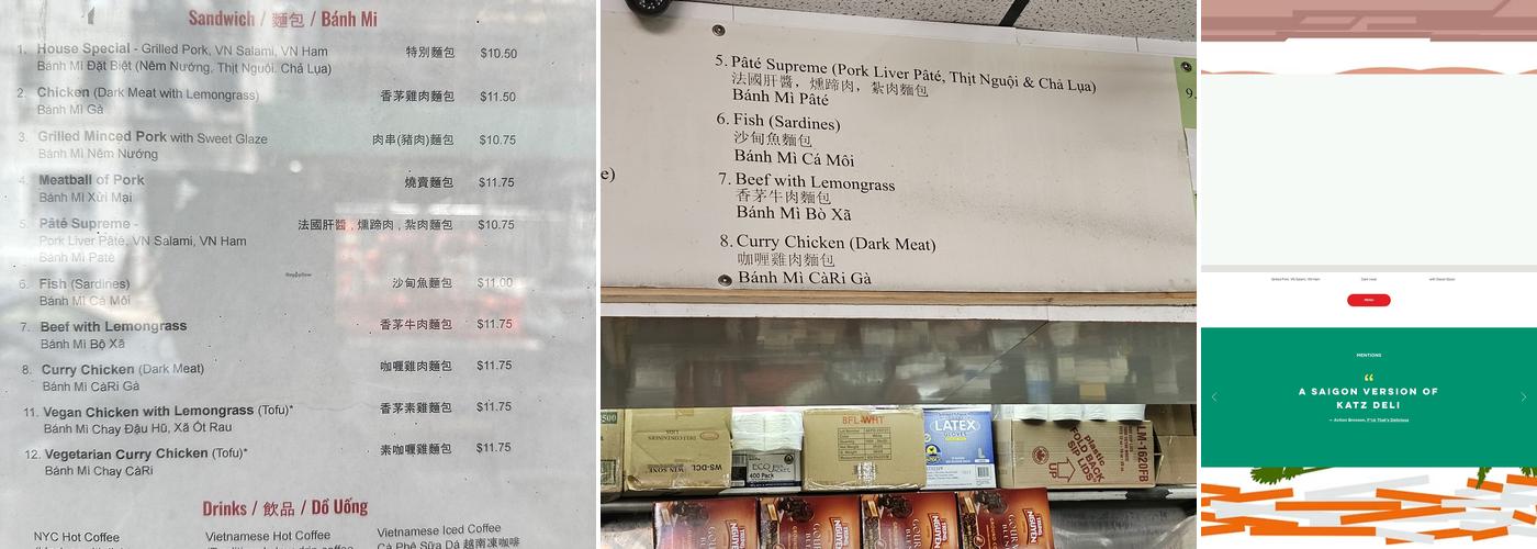 Saigon Vietnamese Sandwich Deli Menu