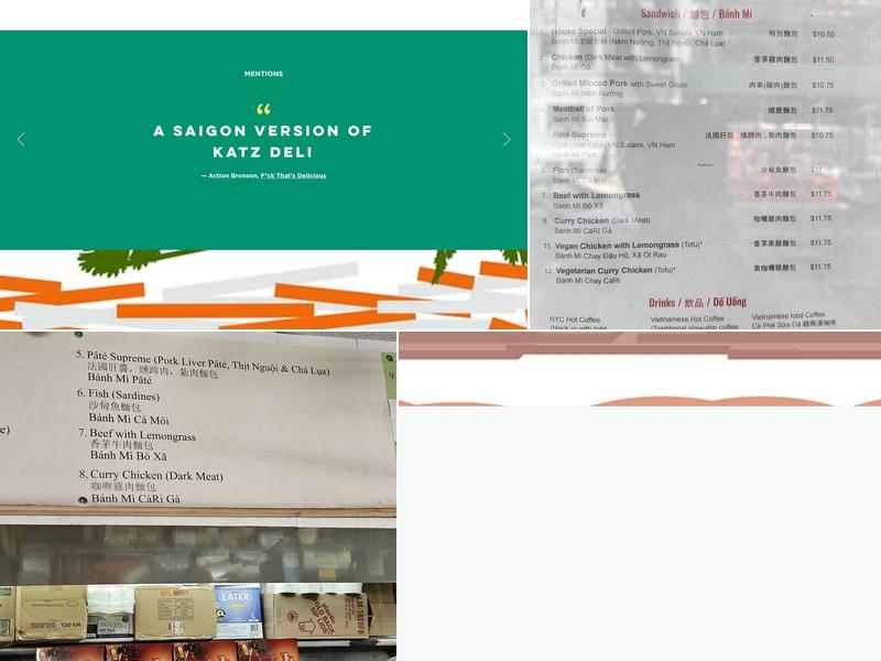 Saigon Vietnamese Sandwich Deli Menu