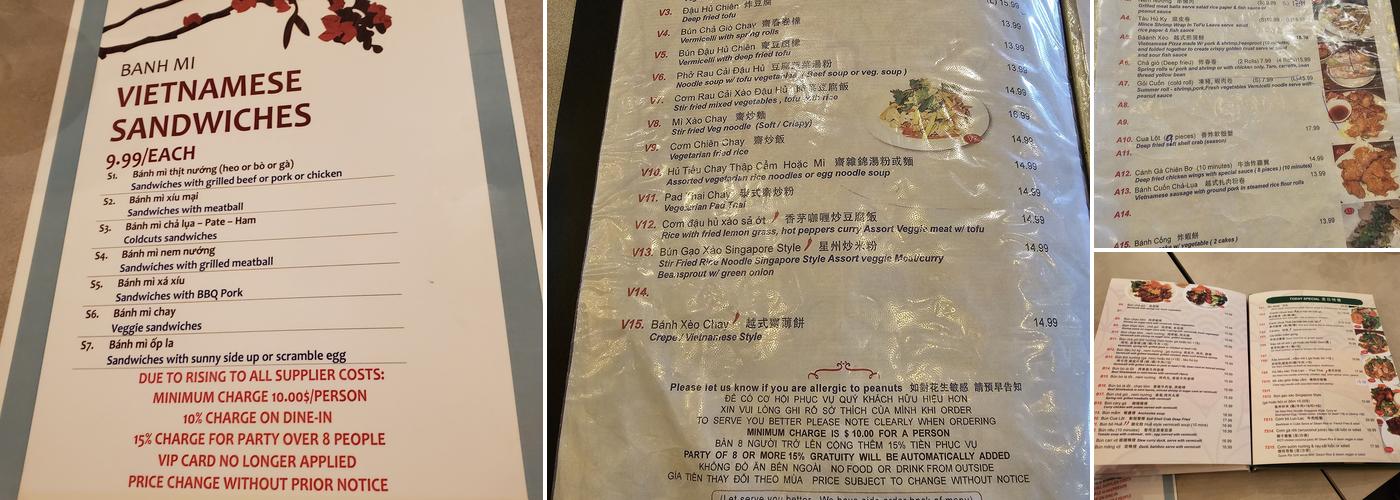 Pho Toronto Menu