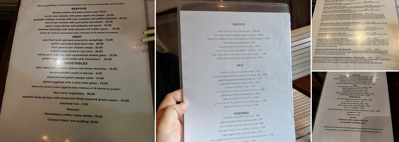 Foxley Menu