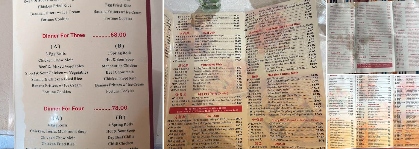 Chung Moi Chinese Restaurant Menu
