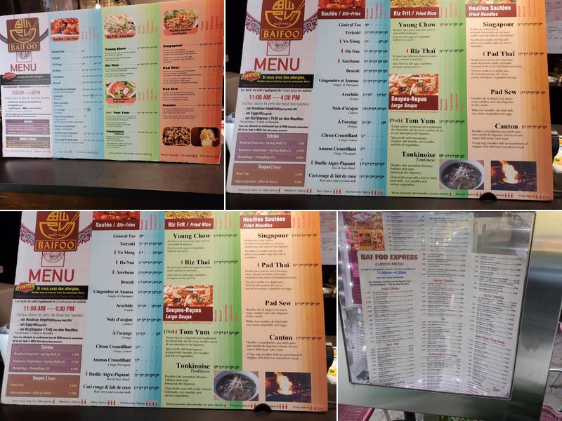 Baifoo Express Menu