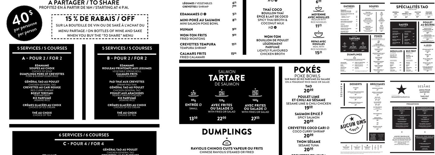 Sésame Menu