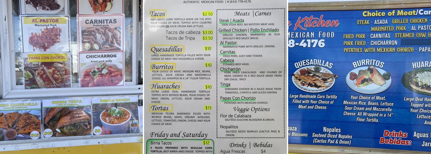 Nonato’s Kitchen Menu