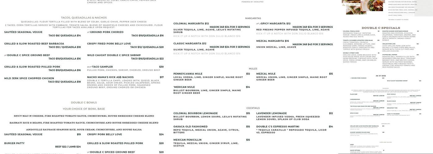 Double C Menu