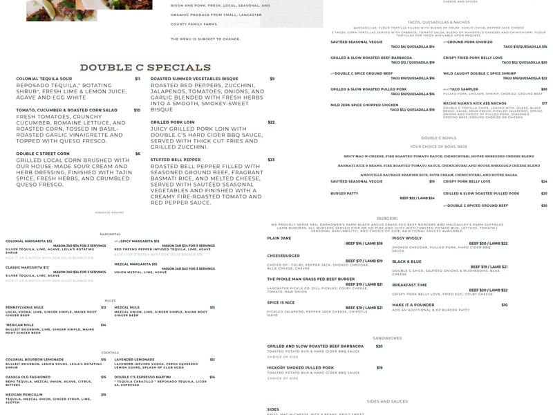 Double C Menu