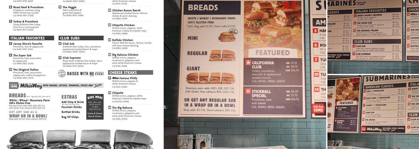 Jersey Mike's Subs Menu