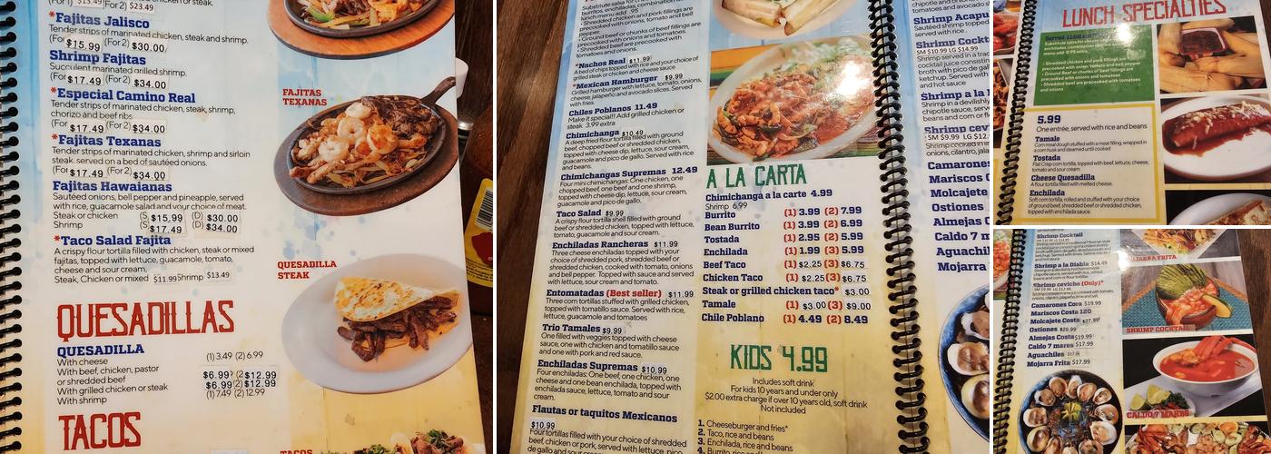 Costa Azul Grill & Bar Menu