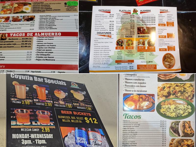 Taqueria Coyutla Menu