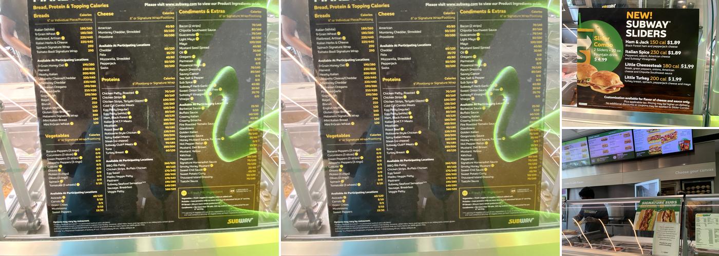 Subway Menu