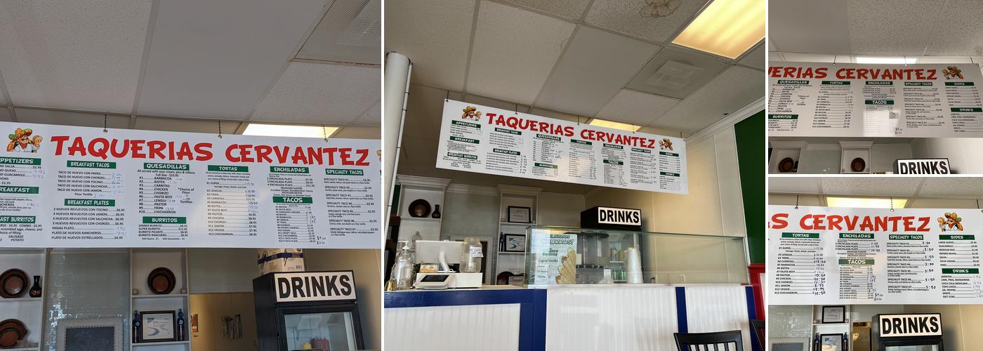 Taquerias Cervantez Menu
