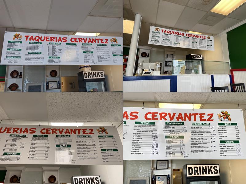 Taquerias Cervantez Menu