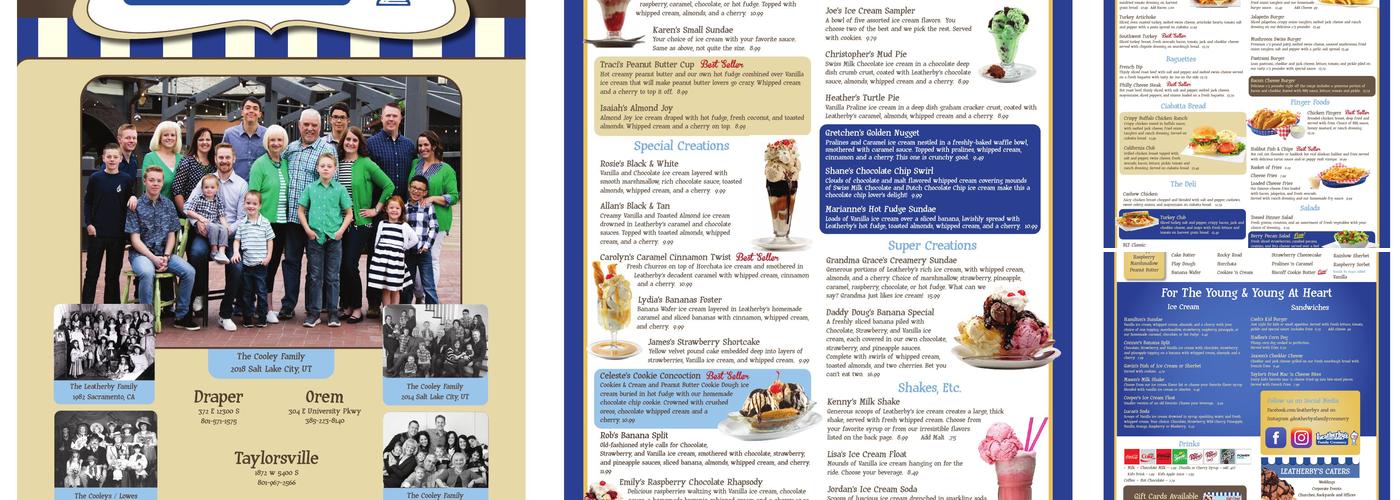 Leatherby's Family Creamery, Orem Menu