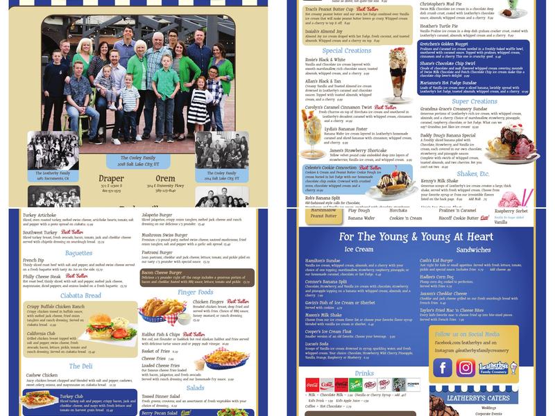 Leatherby's Family Creamery, Orem Menu
