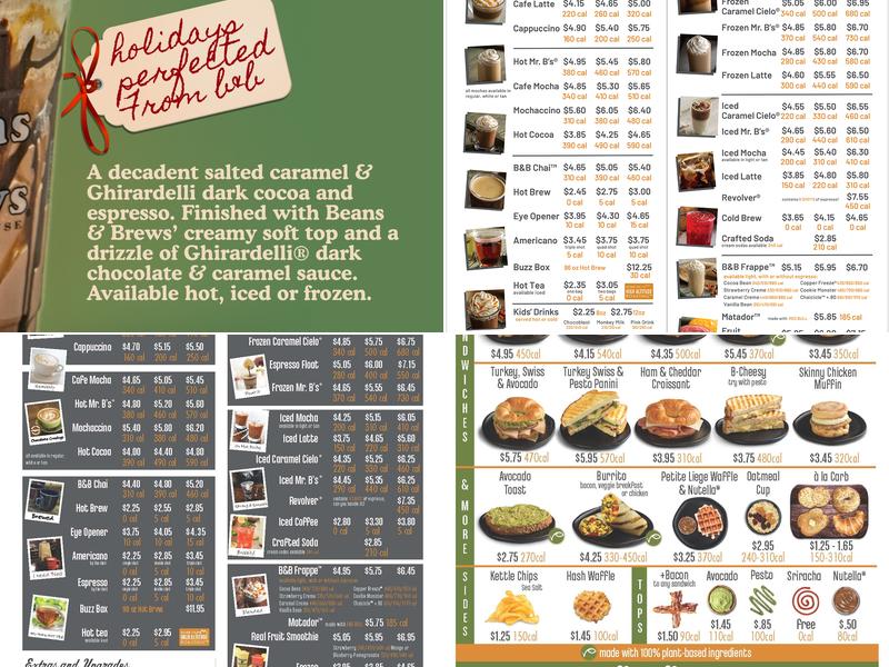 Beans & Brews Coffeehouse (park & wait) Menu