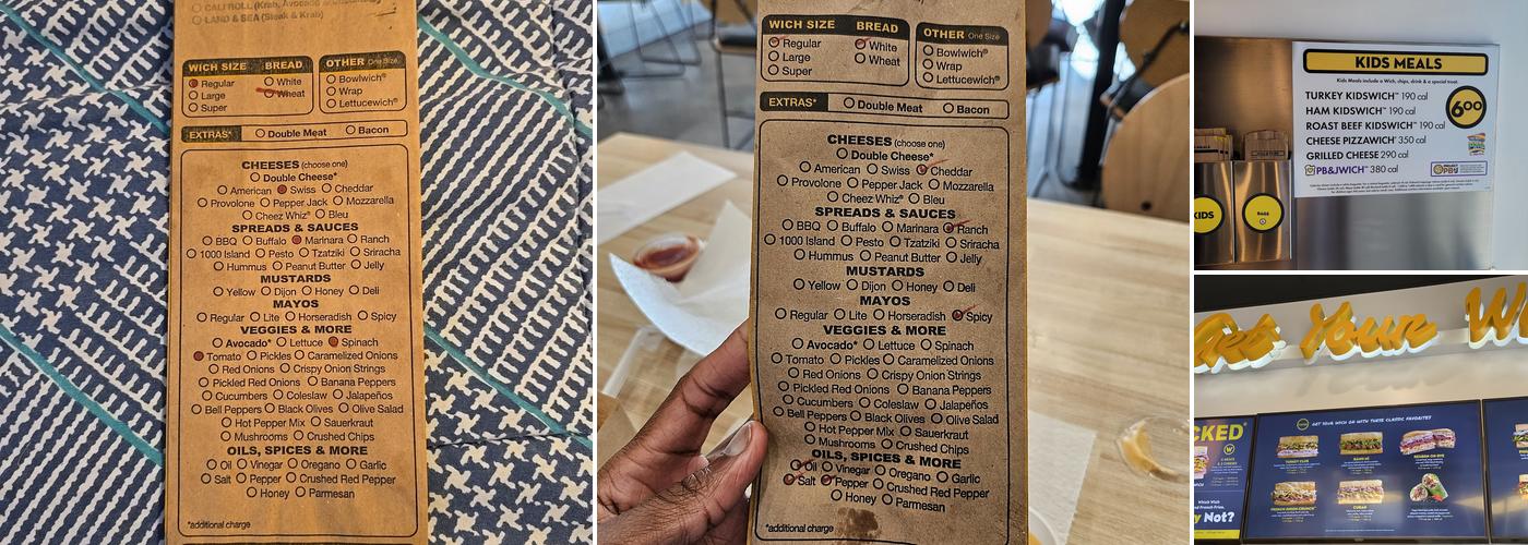 Which Wich Menu