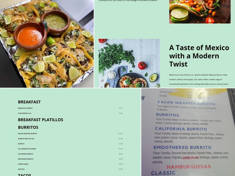 Taco Patron Menu
