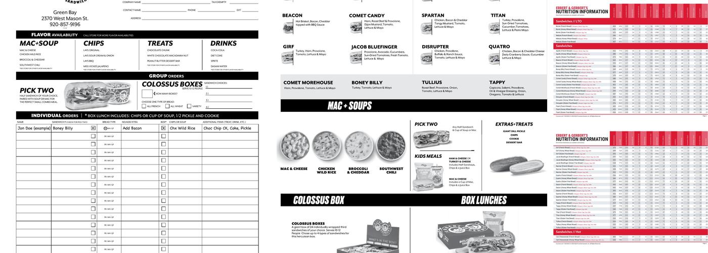 Erbert and Gerbert's Menu