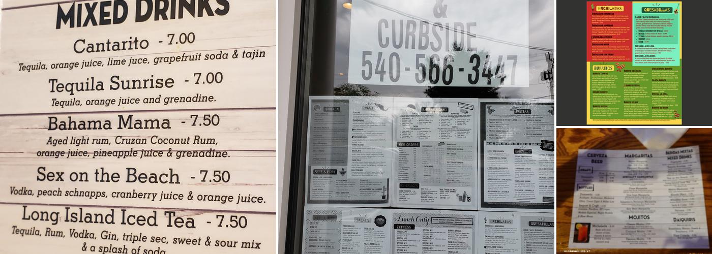 Pueblo Chico Mexican Grill Menu