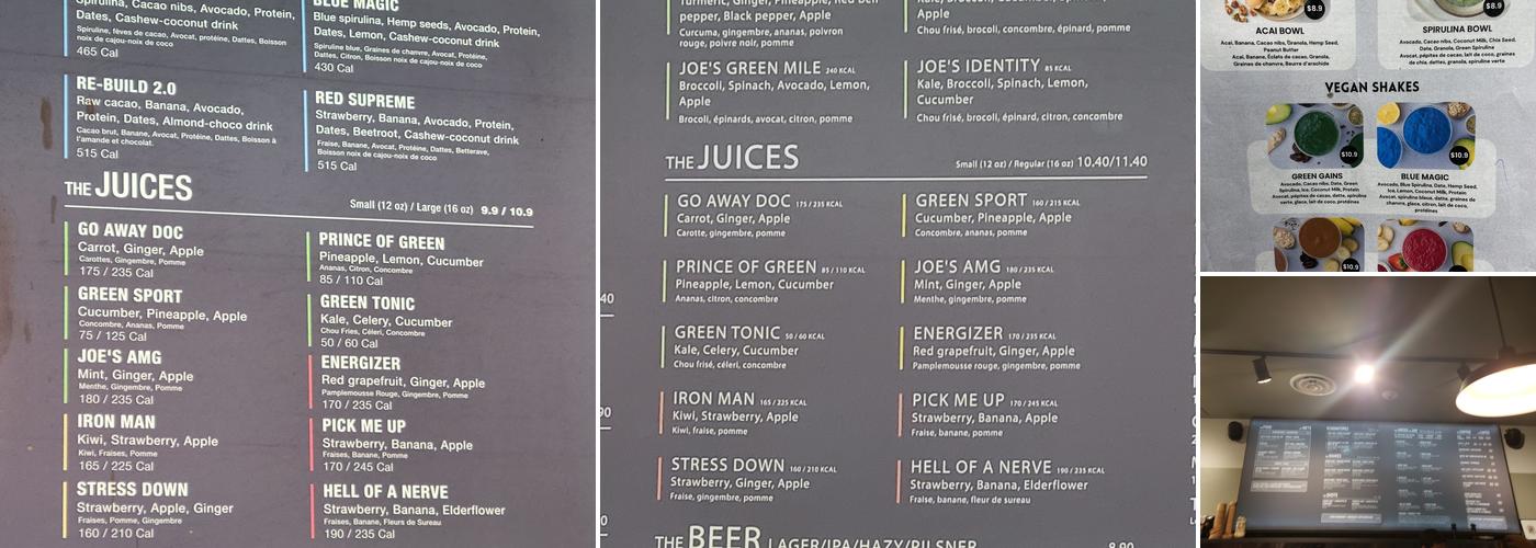 JOE & THE JUICE Menu