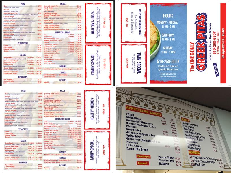 Greek Pitas Restaurant & Submarines Menu