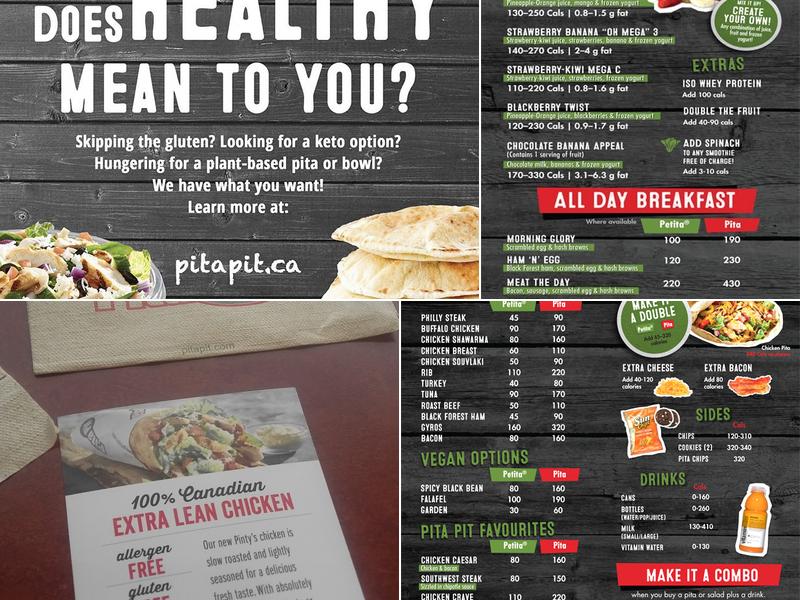 Pita Pit Menu