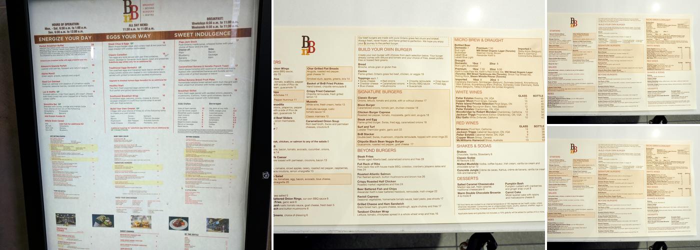 BNB Menu