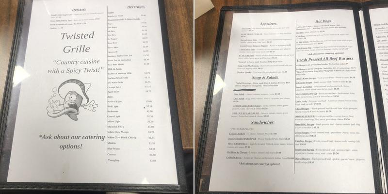 Twisted Grille Menu