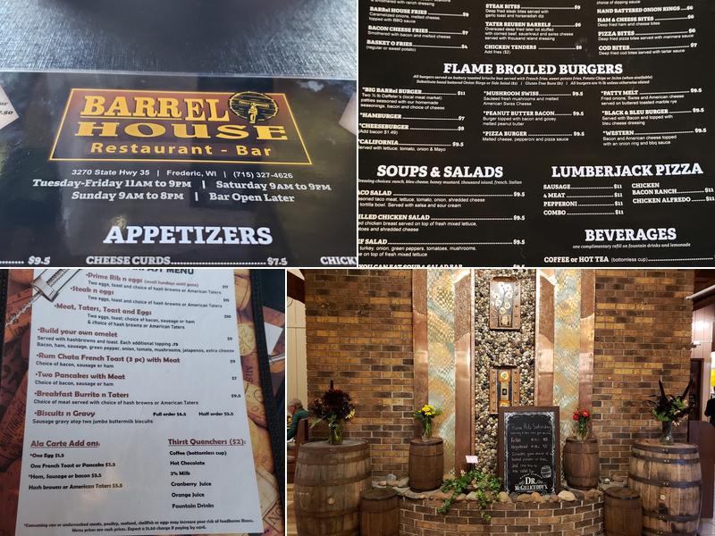 Barrel House Menu