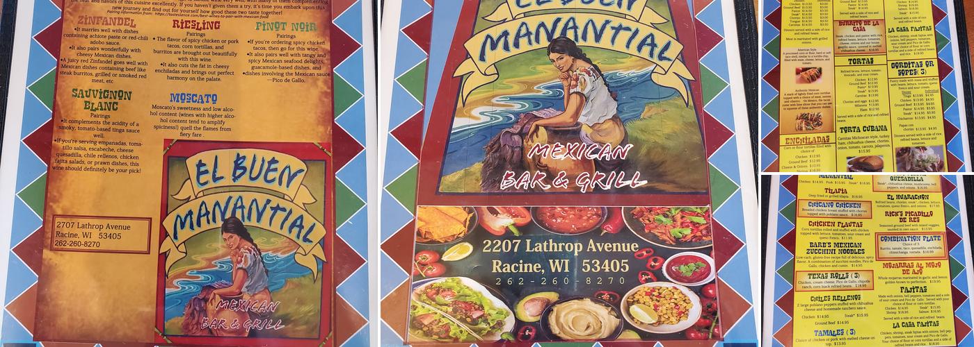 El Buen Manantial Menu